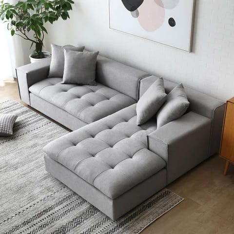 Sydney Sectional Couch/Sofa with Left or Right Chaise - Light Grey image 0