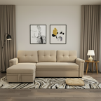 Jasper Sectional Sofa Bed With Storage - Beige image 0