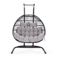 Double folding swing with dark grey cushion image 0