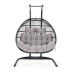 Double folding swing with dark grey cushion image 0