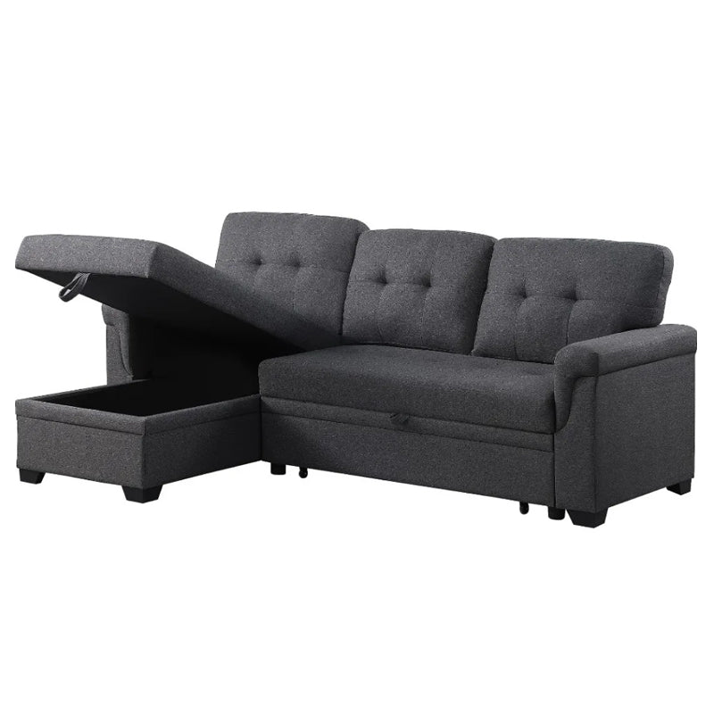 Jasper Sectional Sofa Bed With Storage - Dark Grey image 2