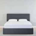 Rocco Hydraulic Storage Bed with Headboard – Modern Platform Bed Frame with Lift-Up Storage- Dark grey Linen