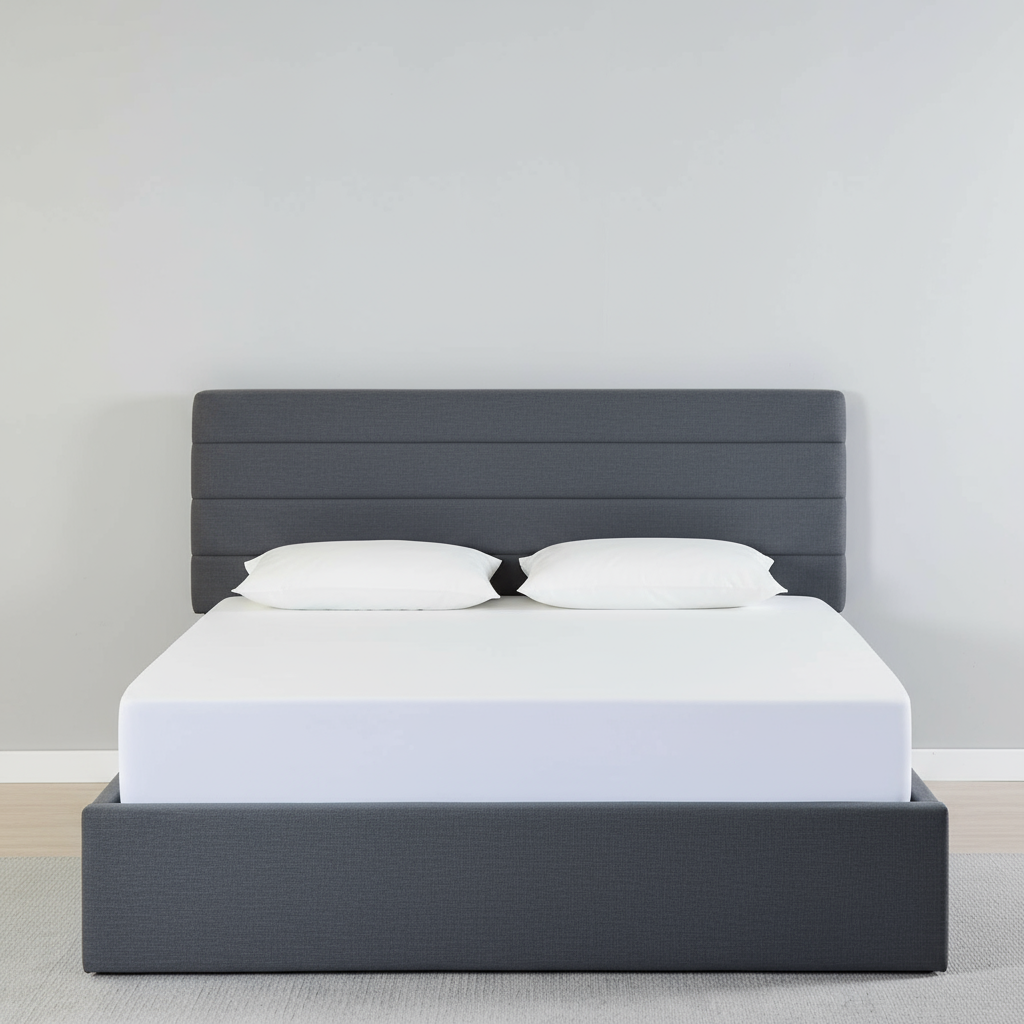 Rocco Hydraulic Storage Bed with Headboard – Modern Platform Bed Frame with Lift-Up Storage- Dark grey Linen