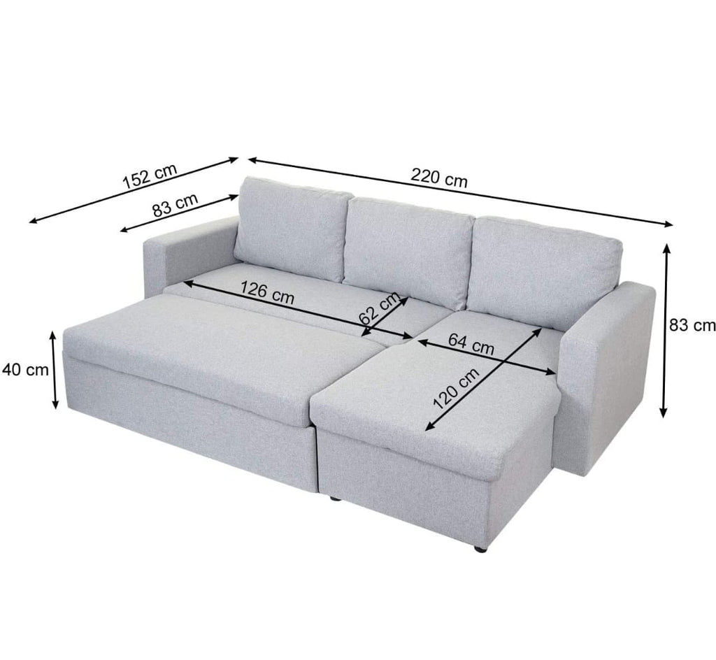 Austin Sectional Sofa Bed With Storage - Dark Grey image 2
