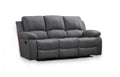 Wave Grey Suede Reclining Couch with Manual Recliners image 0
