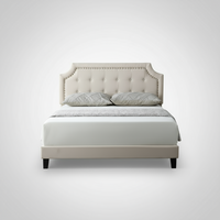 Halifax - Beige Linen Fabric Bed Frame