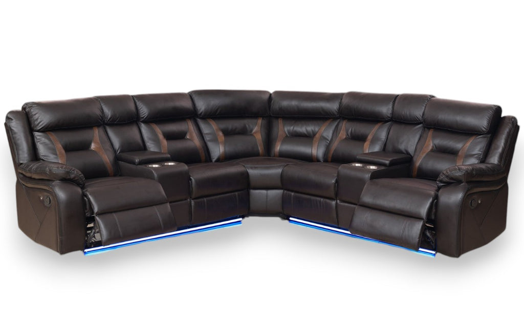 Cambell Reclining Sectional with LED Lighting image 0