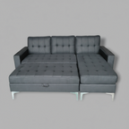 Mauritius Reversible Sectional with Storage Ottoman – Black image 0