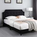 Halifax - Black Linen Fabric Bed Frame image 0