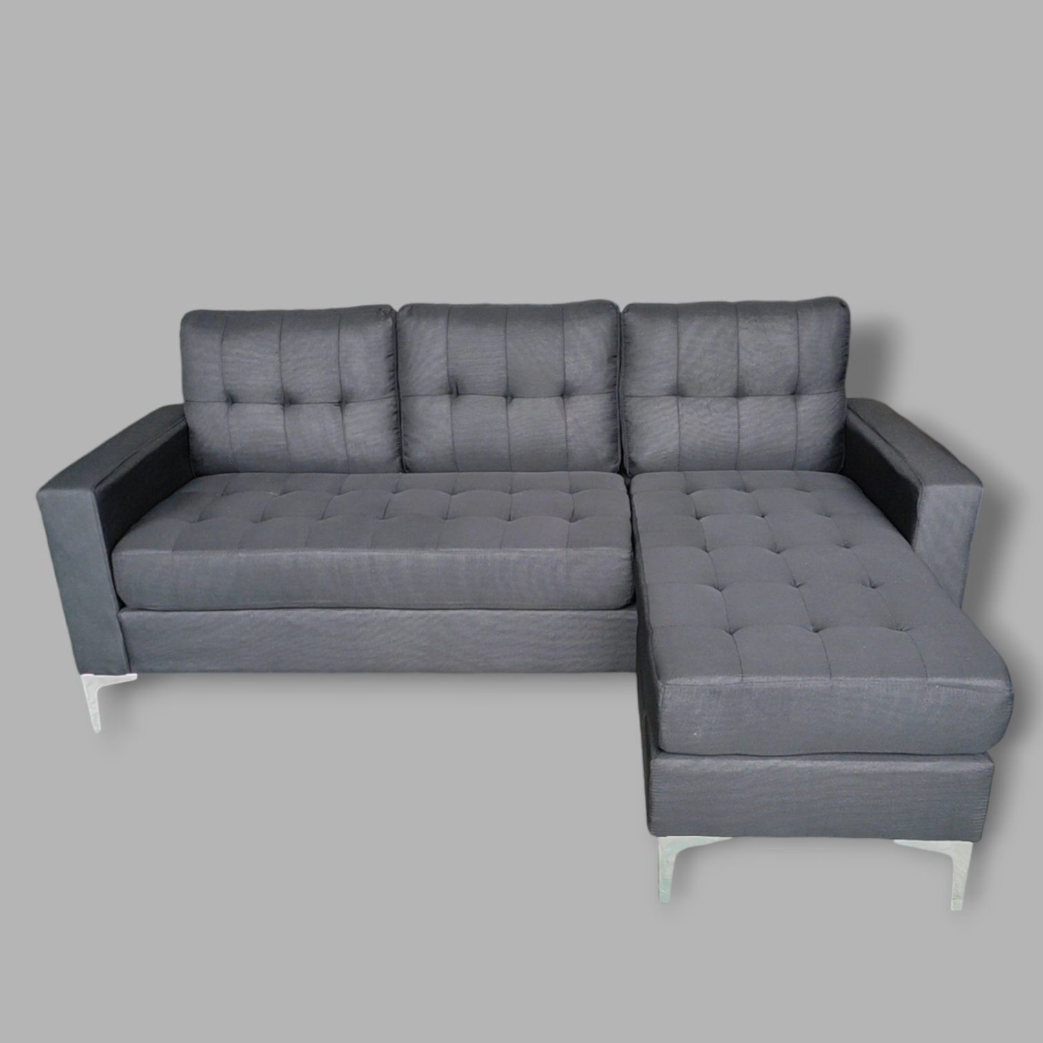 Mauritius Reversible Sectional with Storage Ottoman – Black image 4