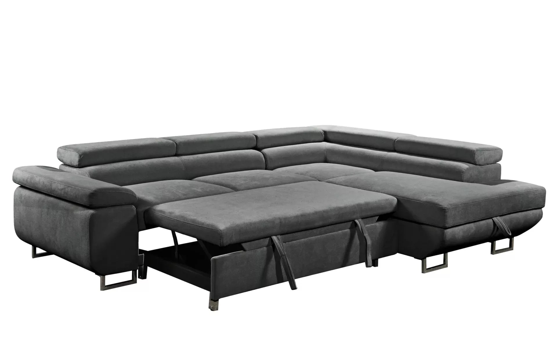 Tribeca Sleeper Sectional with Adjustable Headrests and Storage Chaise Charcoal image 1