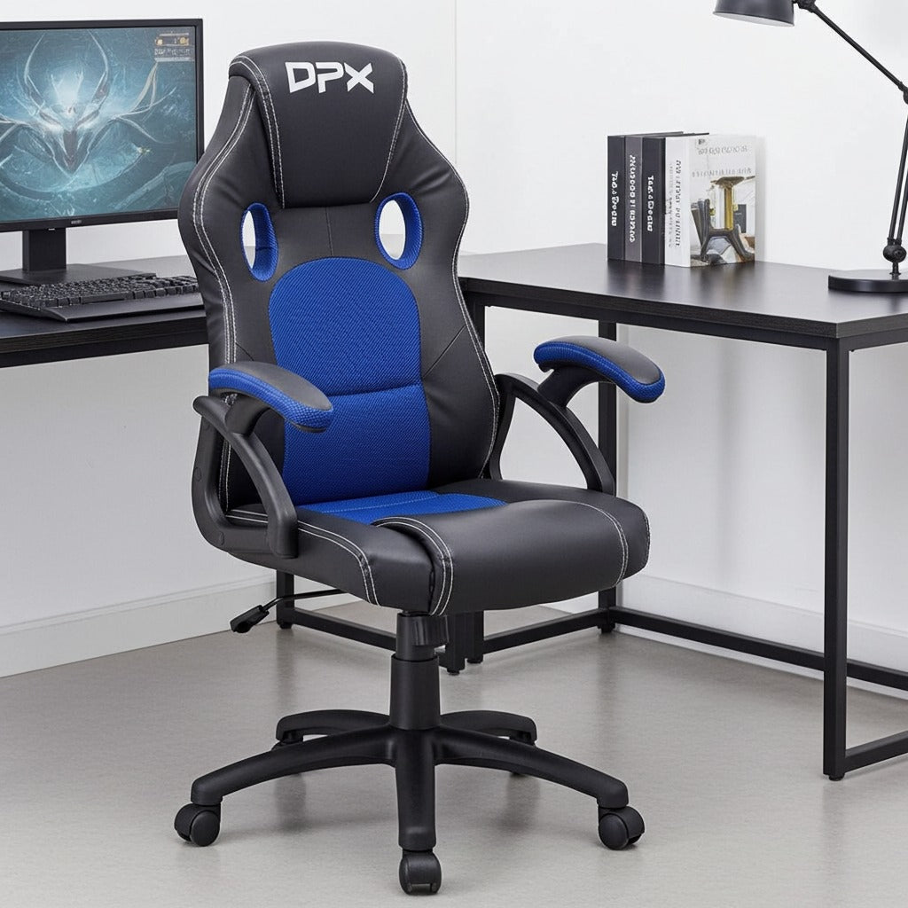 Ergonomic Gaming & Office Chair with Adjustable Features - Blue image 2