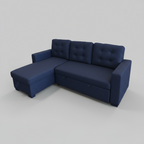 Sofá cama seccional Hudson con almacenamiento – Tela azul marino