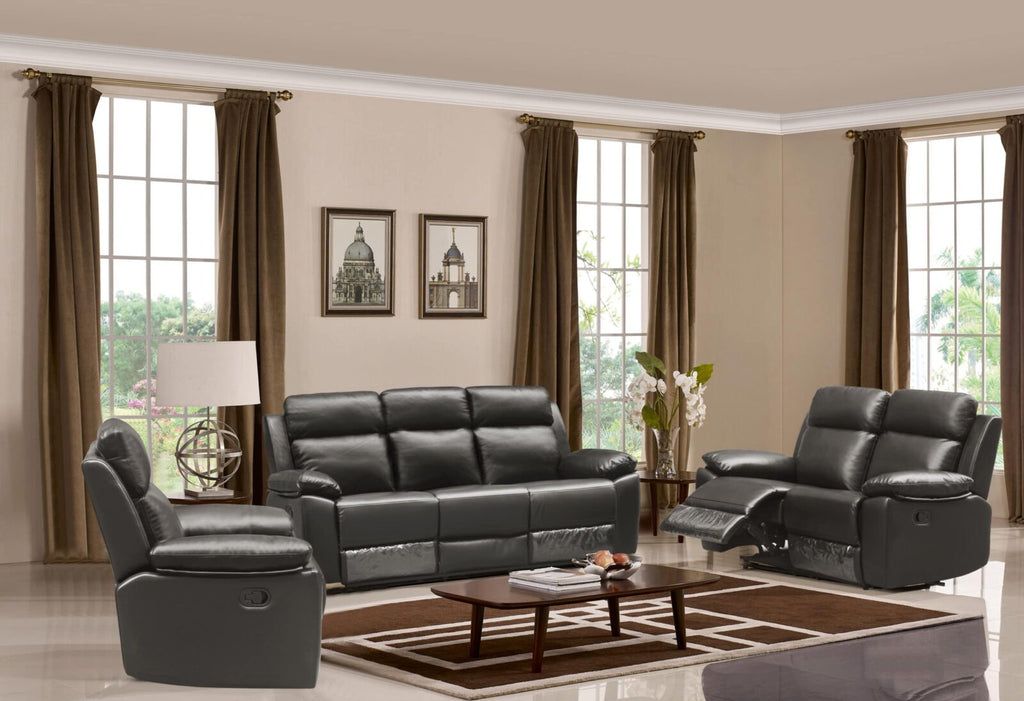 Leo Reclining Sofa – Leather Air Code # G12 Grey image 1