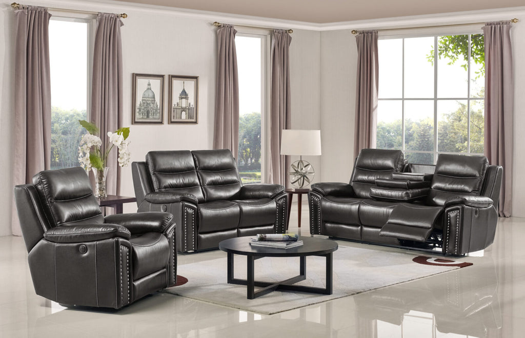Jetson Power Reclining Loveseat – Leather Air Code # G12 Grey image 1