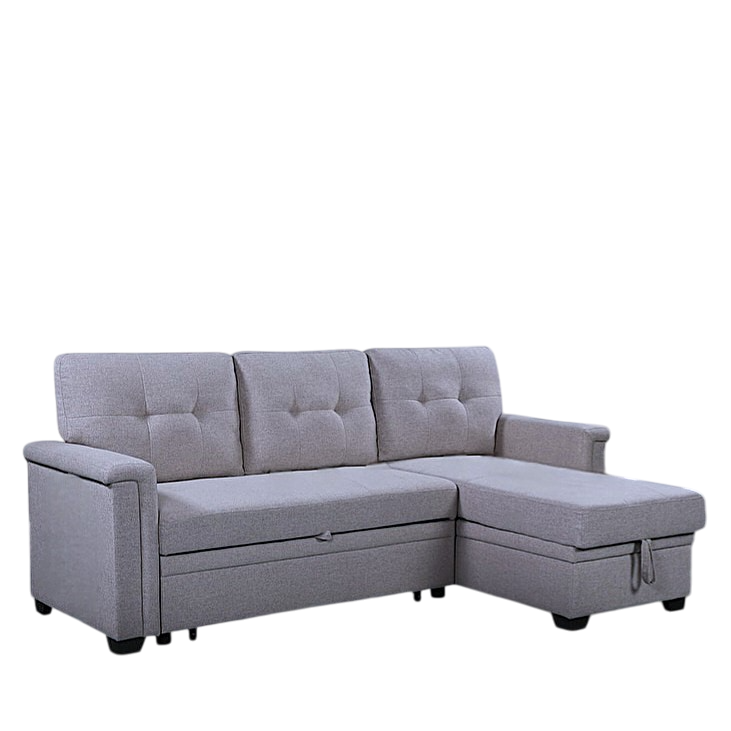 Jasper Sectional Sofa Bed With Storage - Light Grey image 1