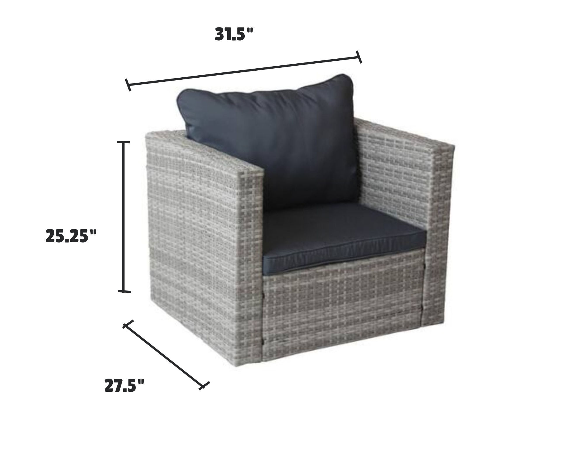 Outdoor Rattan Wicker Patio Sofa Set – Cushioned Sectional Garden Furniture Set for Balcony, Deck, or Backyard image 2