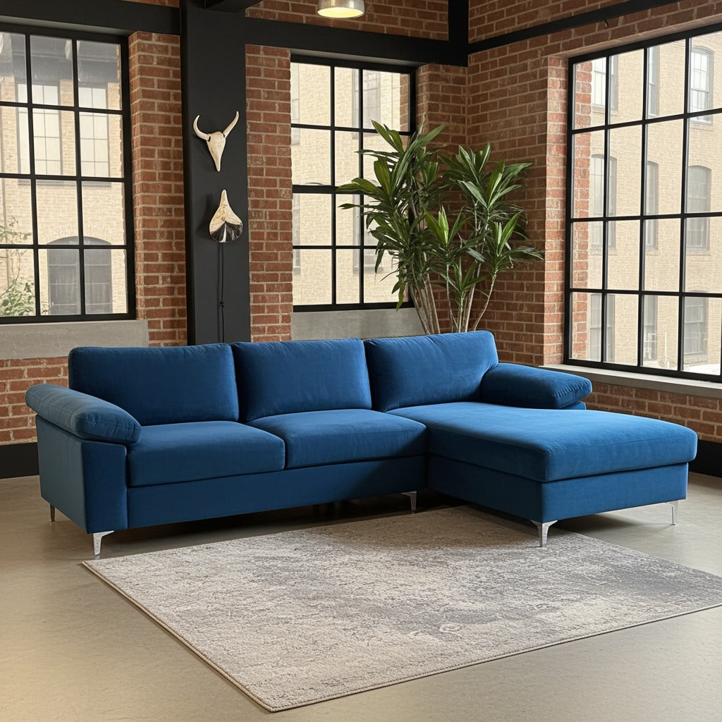Oxford Sectional Sofa - Blue image 1