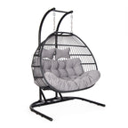 Double folding swing with dark grey cushion image 1