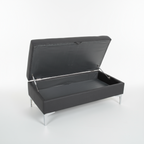 Mauritius Reversible Sectional with Storage Ottoman – Black image 3