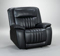 Black leather recliner chair on a white background