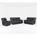 Conjunto de sillones reclinables Wave en ante gris: 3 plazas, 2 plazas y 1 plaza