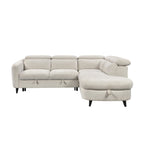 Aura  L-Shape Sleeper Sectional with Storage Chaise & Adjustable Headrests - Right chaise
