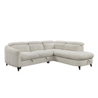 Aura  L-Shape Sleeper Sectional with Storage Chaise & Adjustable Headrests - Right chaise