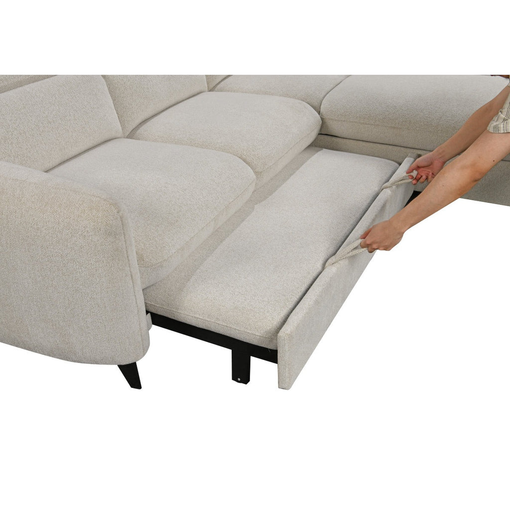 Aura  L-Shape Sleeper Sectional with Storage Chaise & Adjustable Headrests - Right chaise