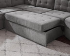 Cloud-Nine 147" Grand Sectional Sleeper | L-Shaped Cuddler | Light Grey