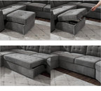 Cloud-Nine 147" Grand Sectional Sleeper | L-Shaped Cuddler | Light Grey