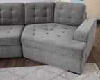 Cloud-Nine 147" Grand Sectional Sleeper | L-Shaped Cuddler | Light Grey