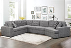 Cloud-Nine 147" Grand Sectional Sleeper | L-Shaped Cuddler | Light Grey