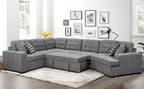 Cloud-Nine 147" Grand Sectional Sleeper | L-Shaped Cuddler | Light Grey
