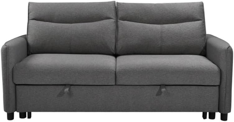 ASPEN Convertible Sleeper Sofa Bed | Loveseat Futon with Pullout Bed - Grey