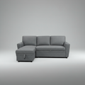 Jazz Reversible Sectional Sofa Bed with Storage – Dark Grey Fabric