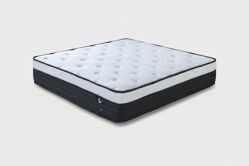 Mattress with a brand logo on a white background