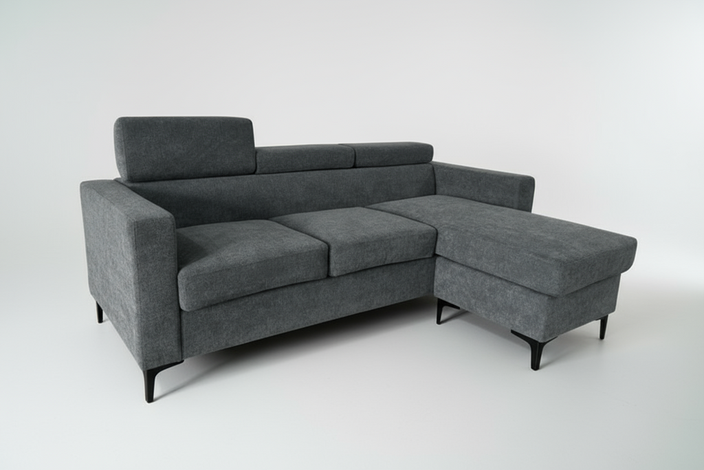 Kaylee sectional convertible to couch - Pepper Black