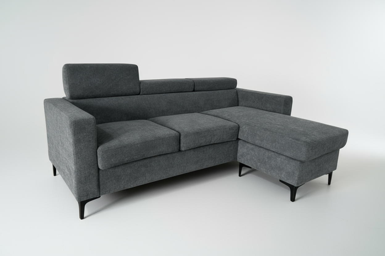 Kaylee sectional convertible to couch - Pepper Black