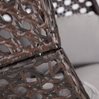Sillón Colgante Clásico de Ratán con Soporte – Ratán Expresso y Cojín Gris