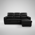 Mato Sectional Sofa Bed with Storage & Reversible Chaise – Black Leather
