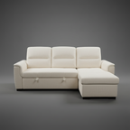 Mato Sectional Sofa Bed with Storage & Reversible Chaise - Cream - Paul's Furniture Outlet