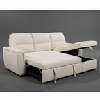 Mato Sectional Sofa Bed with Storage & Reversible Chaise - Cream - Paul's Furniture Outlet