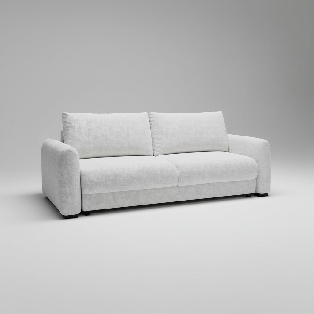 White sofa on a gray background