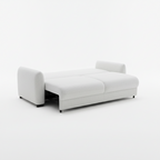 Merzy 3-Seater Pull-Out Sofa Bed with Storage – Sandstone Bouclé