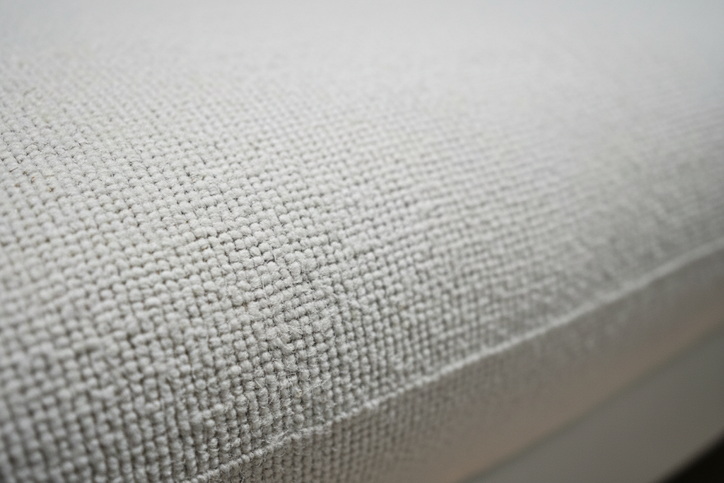 Close-up of textured white fabric