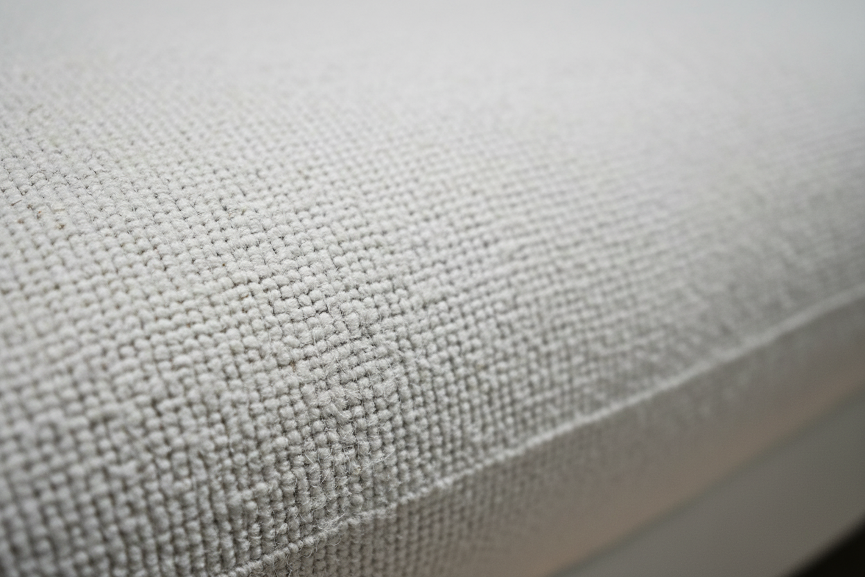 Close-up of textured white fabric