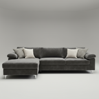 Oxford Sectional Sofa - Dark grey Velvet