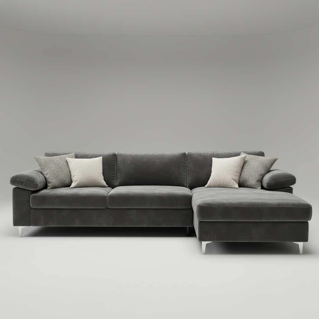 Oxford Sectional Sofa - Dark grey Velvet
