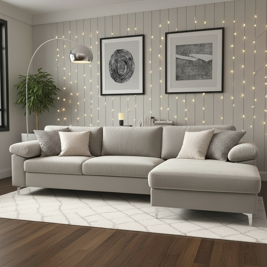 Oxford Sectional Sofa - Light grey